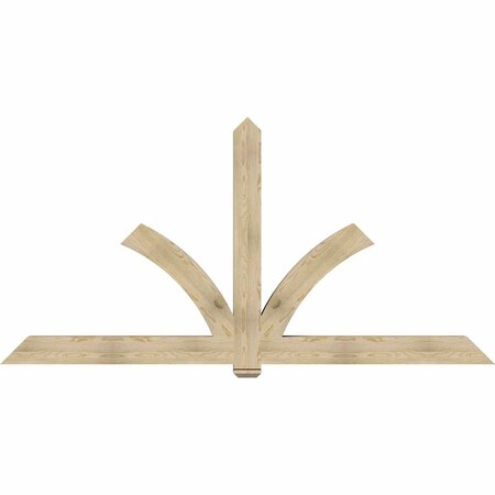 Ekena Millwork Redmond Rough Sawn Timber Gable Bracket, Douglas Fir, 108"W x 54"H x 6"D x 6"F, 12/12 Pitch GBW108X54X0606RED00RDF
